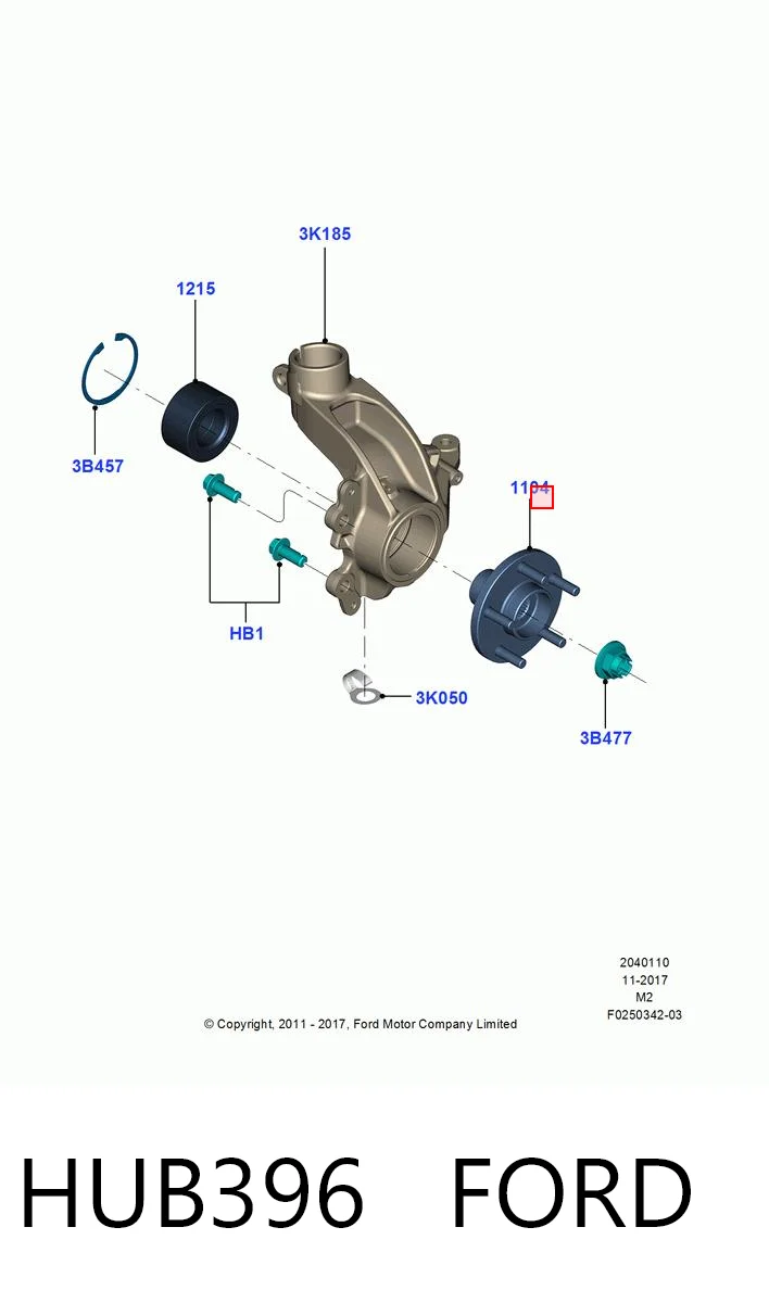 Cubo dianteiro Ford Escape II SUV (DM2) (2012 - 2019) II