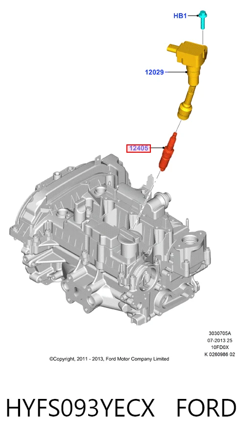 Vela de ignição Ford Fiesta Mk7 