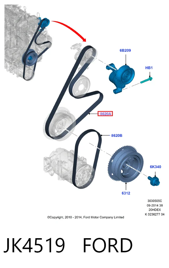 Correia dos conjuntos de transmissão Mazda RF6C18381