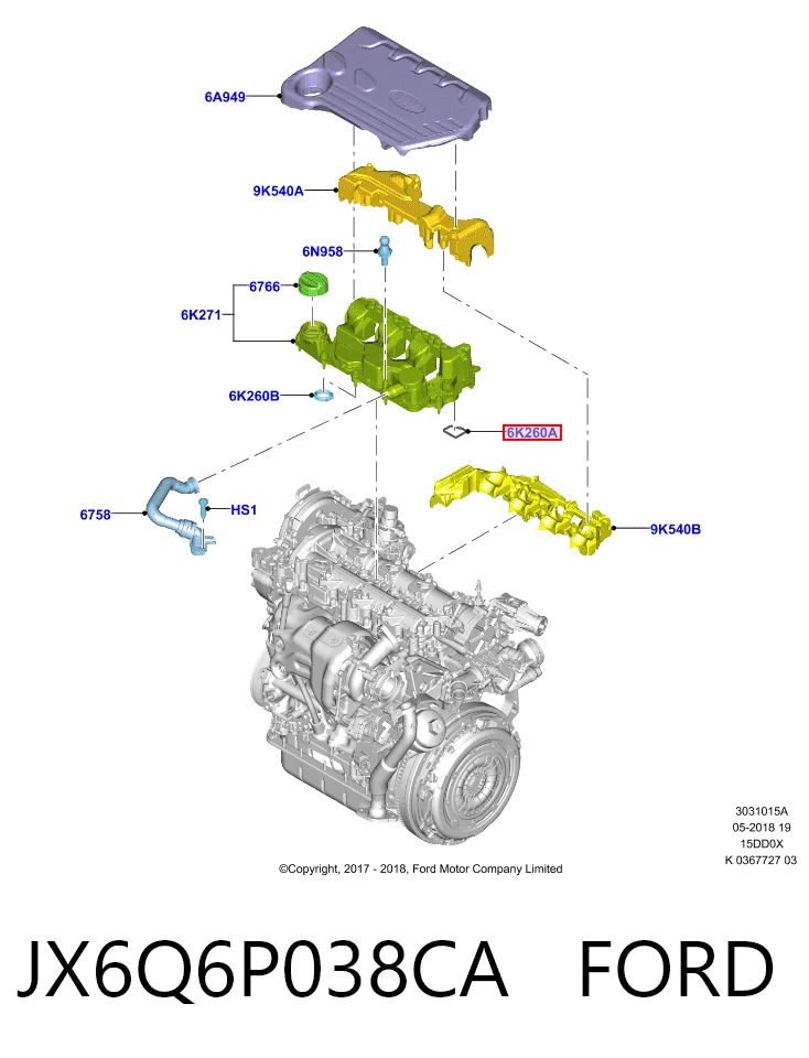 Vedante da tampa de válvulas de motor, kit Toyota SU001A7822