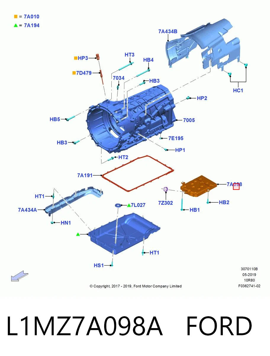 L1MZ7A098A Ford Filtro da Caixa Automática de Mudança