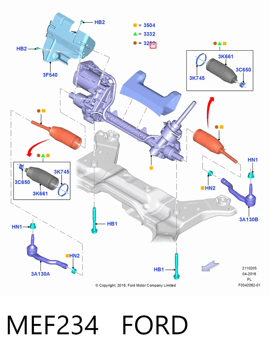 MEF234 Ford Tração de direção