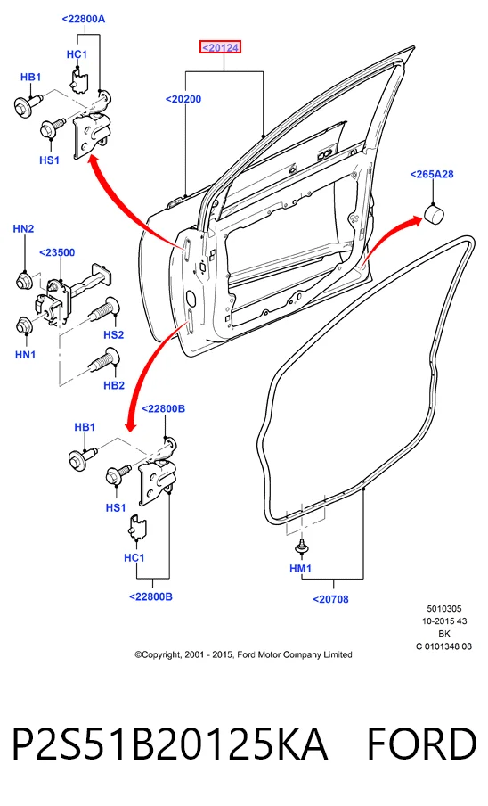 Porta dianteira esquerda para Ford Fiesta VAN 