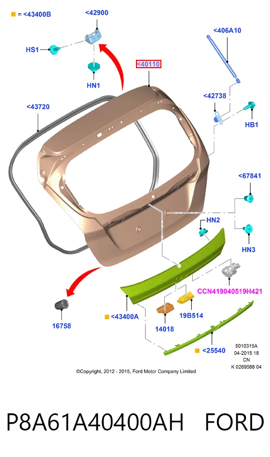  Porta traseira (3ª/5ª porta-malas (tampa de alcapão) Ford Fiesta Mk6 hatchback (CB1) (2008 - 2016) Mk6