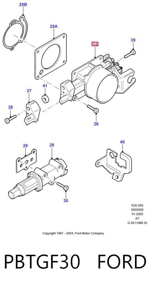 Válvula de borboleta montada para Ford Mondeo II BFP