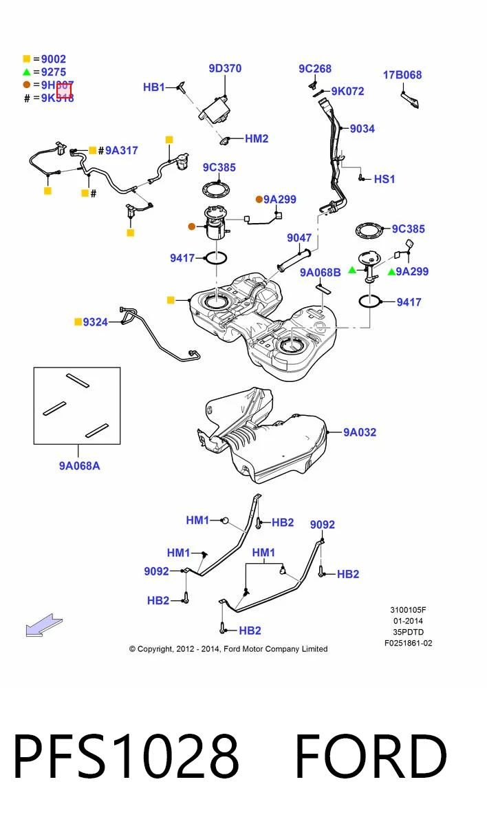 Módulo de bomba de combustível com sensor do nível de combustível Ford Explorer  U5