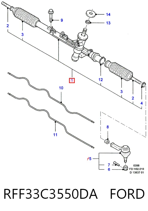 Cremalheira da direção Ford Mondeo II BFP