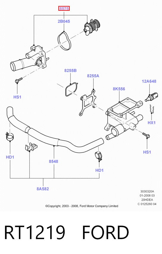 RT1219 Ford Termostato
