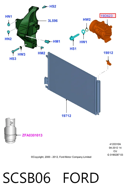SCSB06 Ford Compressor de aparelho de ar condicionado
