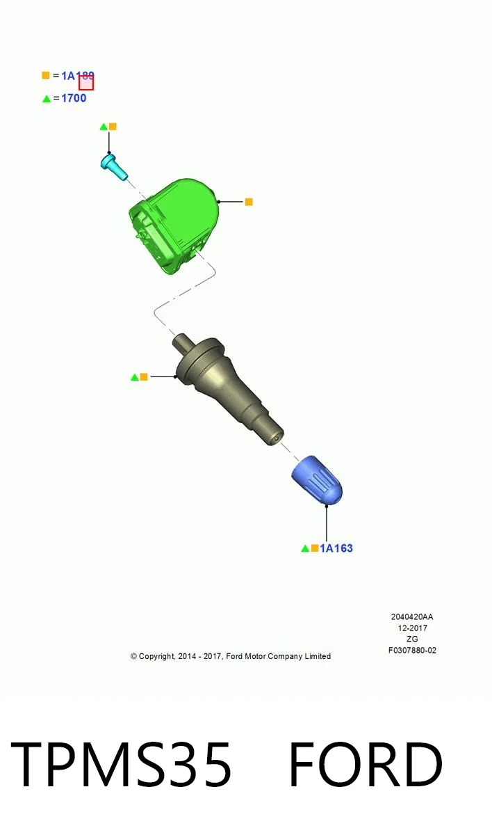 TPMS35 Ford Sensor de pressão de ar nos pneus