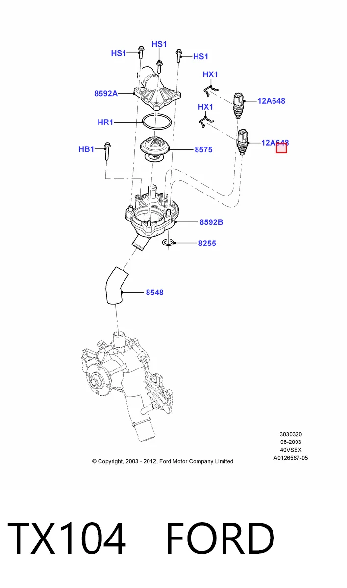  Sensor de temperatura do fluido de esfriamento Ford Explorer SUV (2001 - 2005) 