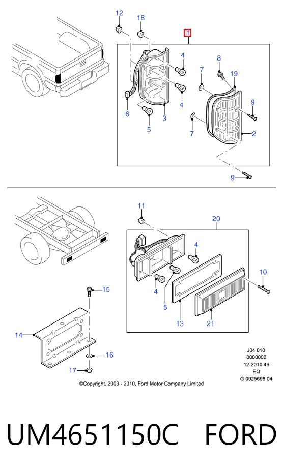 UM4651150C Ford Lanterna traseira esquerda
