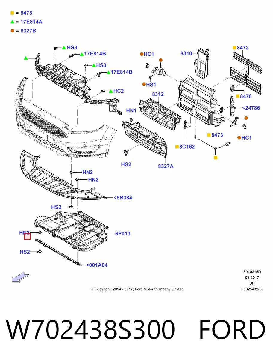 W702438S300 Ford Porca cativa para parafuso auto-roscante