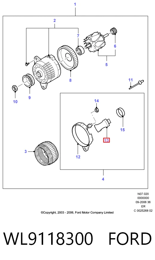 WL9118300 Ford Gerador