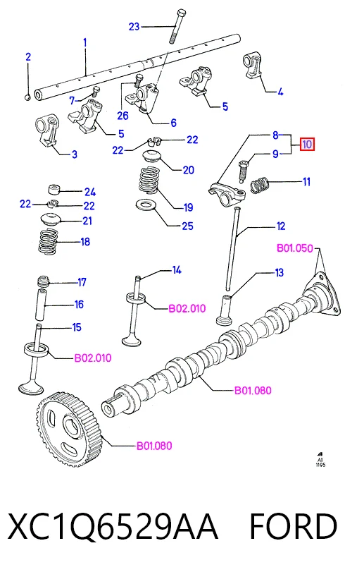  Balanceiro de válvula (balanceiro de válvulas) Ford Transit IV сaixa (E) (1994 - 2000) IV