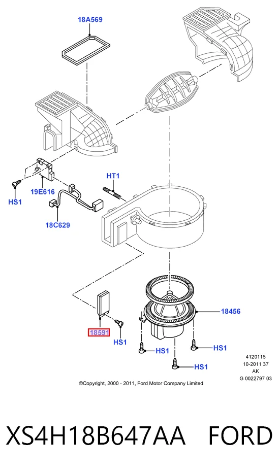 XS4H18B647AA Ford Resistor (resistência) de ventilador de forno (de aquecedor de salão)