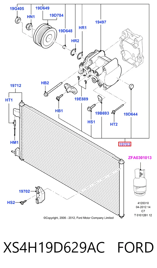 XS4H19D629AC Ford Compressor de aparelho de ar condicionado