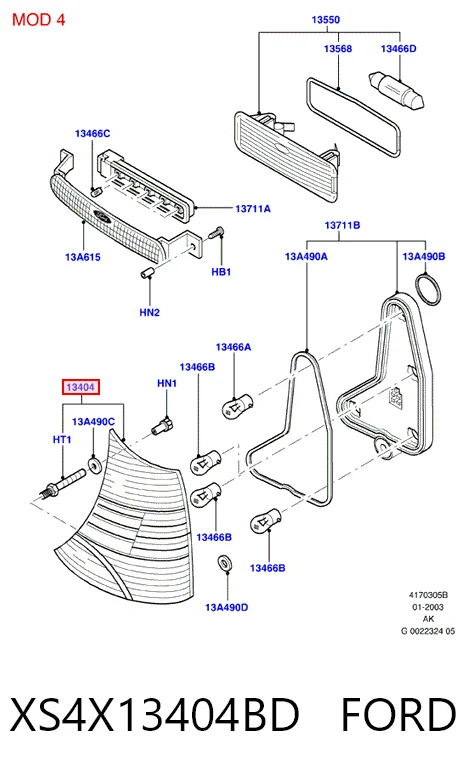  Lanterna traseira direita Ford Focus I sedan (DFW) (1999 - 2005) I