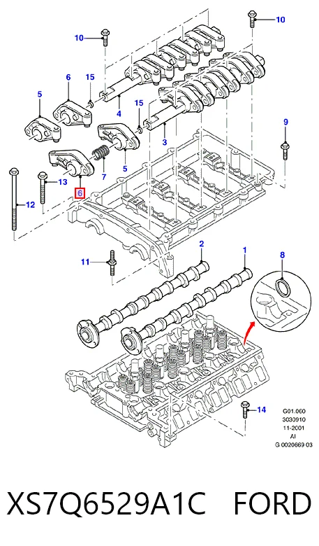  Balanceiro de válvula (balanceiro de válvulas) Ford Transit V сaixa (V184/5) (2000 - 2006) V