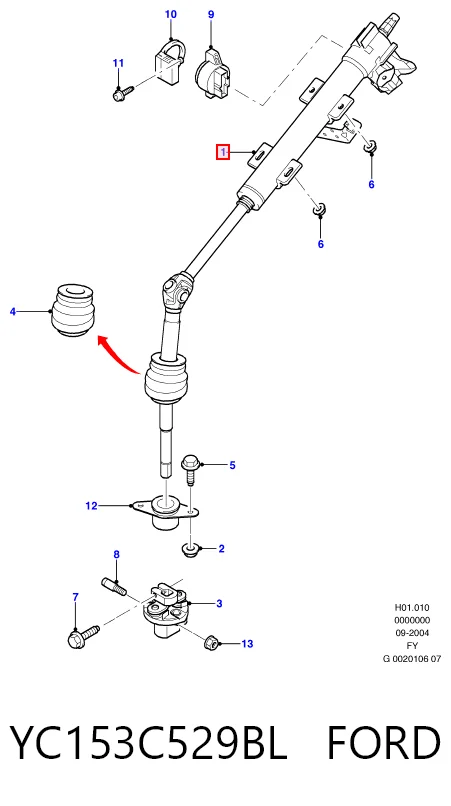 Coluna da direção Ford Transit V V184/5