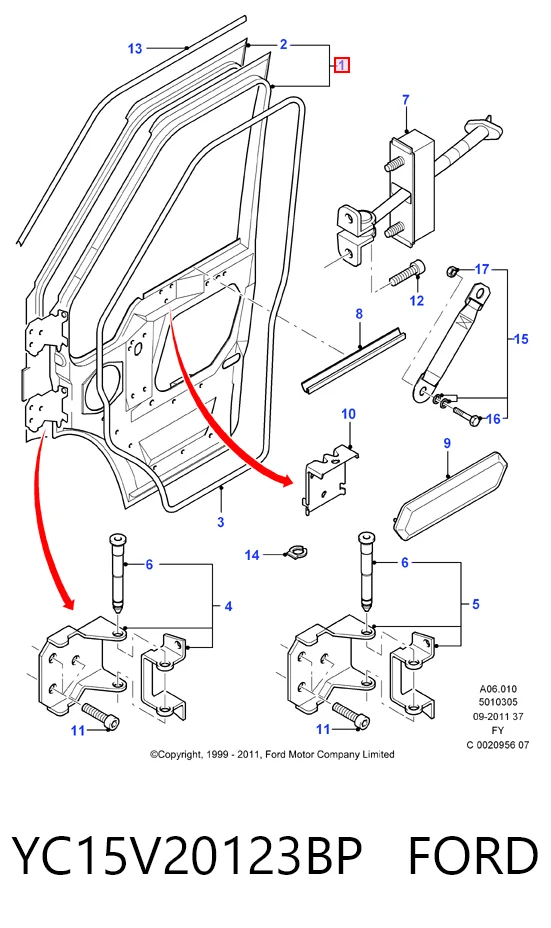 Porta dianteira esquerda Ford Transit V V184/5