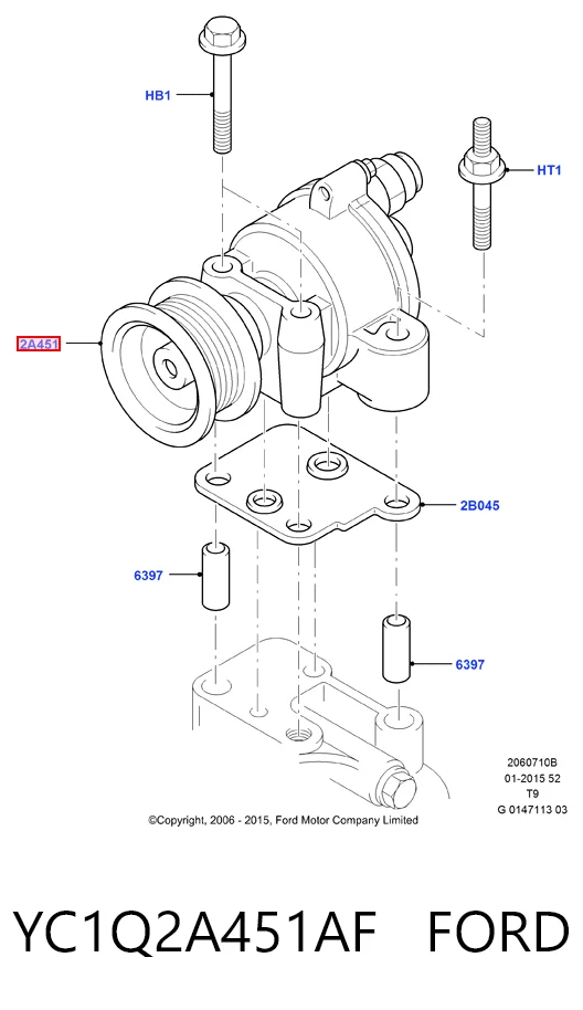 YC1Q2A451AF Ford Bomba a vácuo