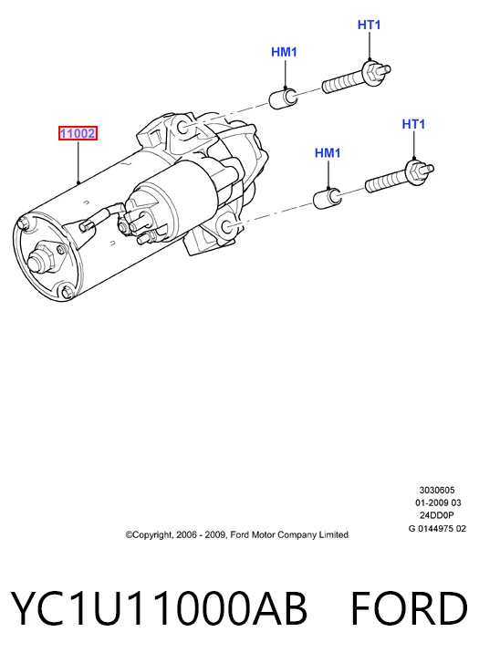 YC1U11000AB Ford Motor de arranco