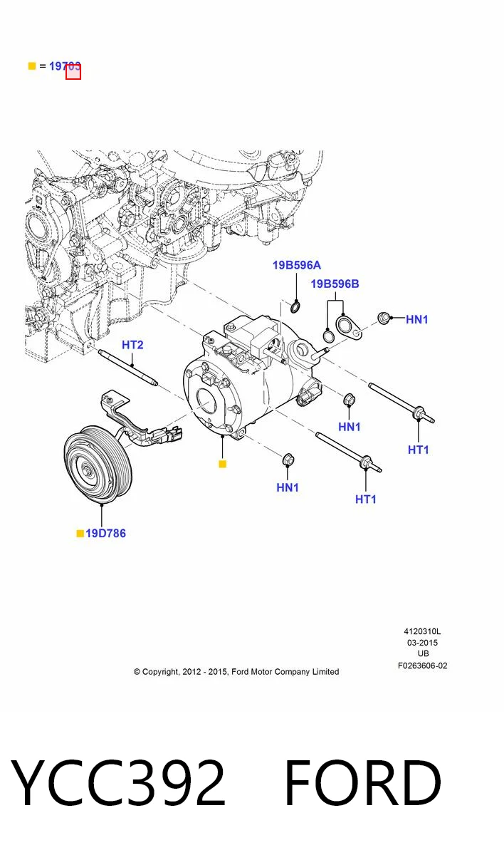 YCC392 Ford Compressor de aparelho de ar condicionado