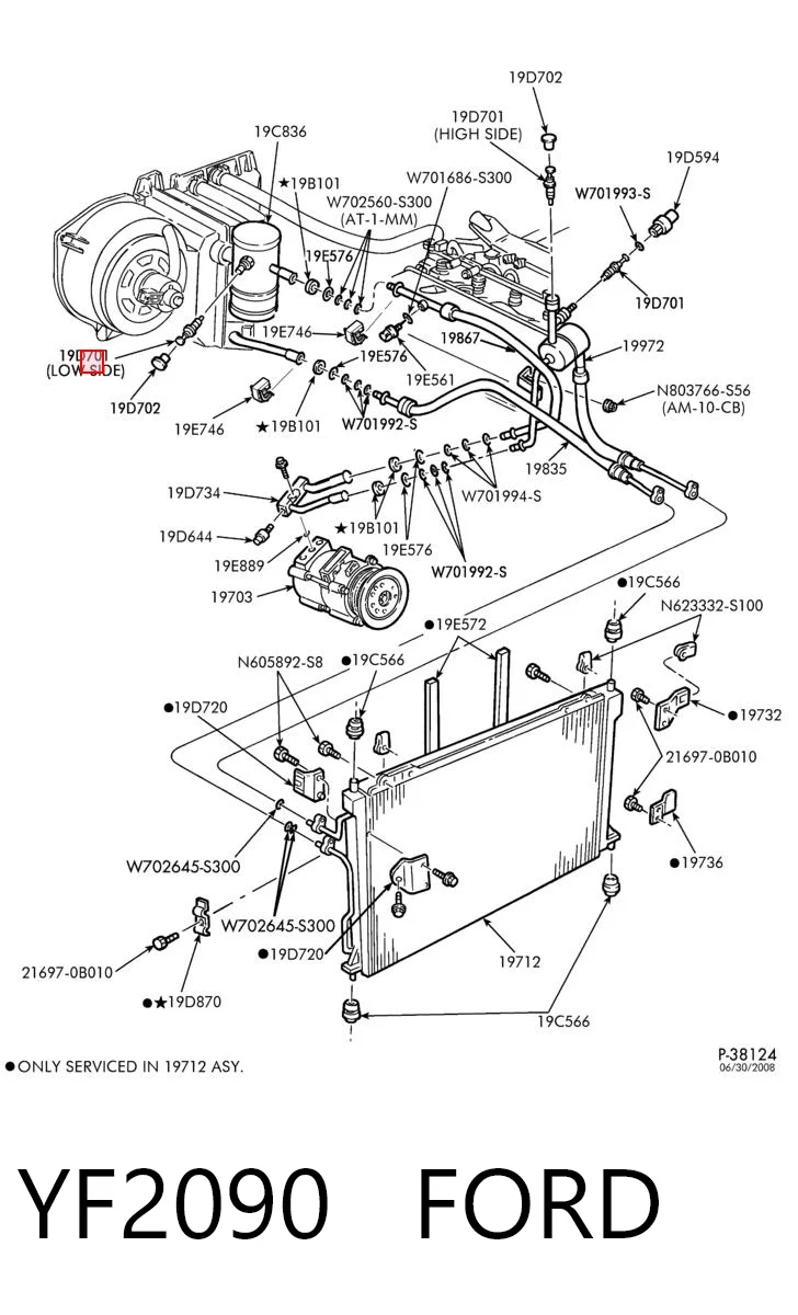 Válvula de reabastecimento de aparelho de ar condicionado K68086134AA Fiat/Alfa/Lancia