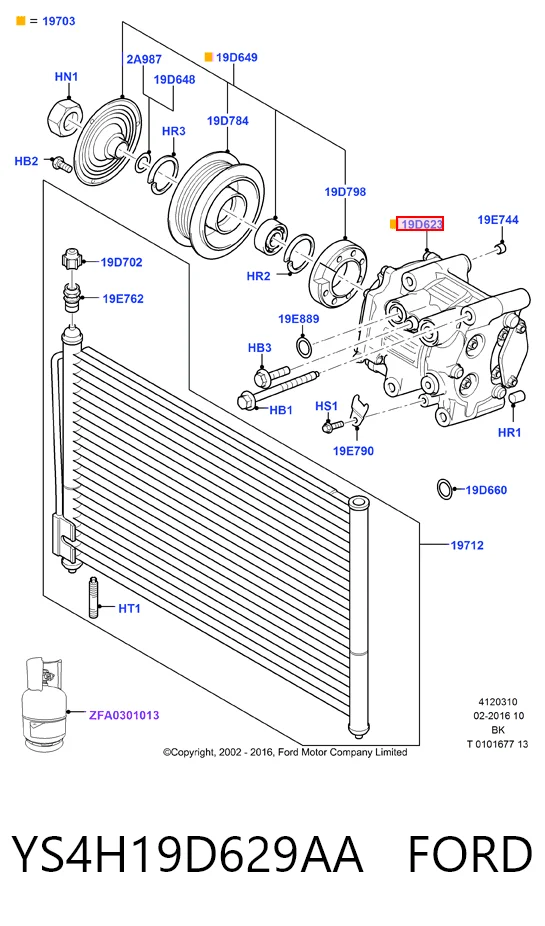 YS4H19D629AA Ford Compressor de aparelho de ar condicionado