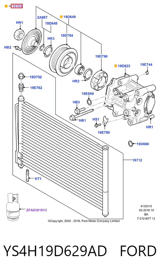 YS4H19D629AD Ford Compressor de aparelho de ar condicionado