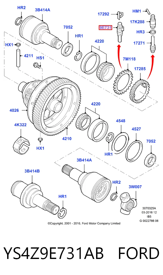 YS4Z9E731AB Ford Sensor de velocidade