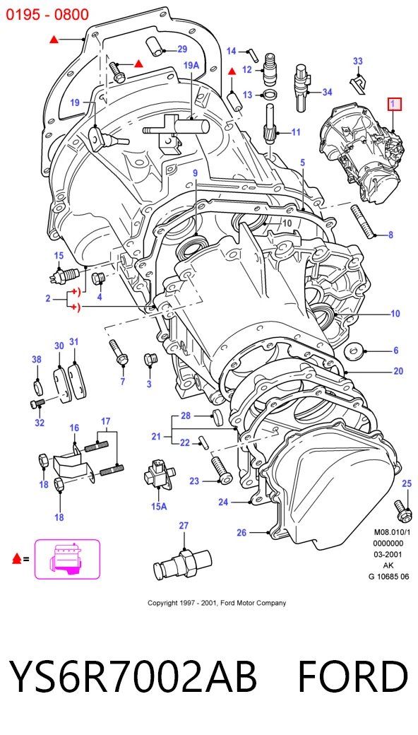 Caixa de Mudança montada (caixa mecânica de velocidades) Ford Fiesta Mk4 JAS, JBS