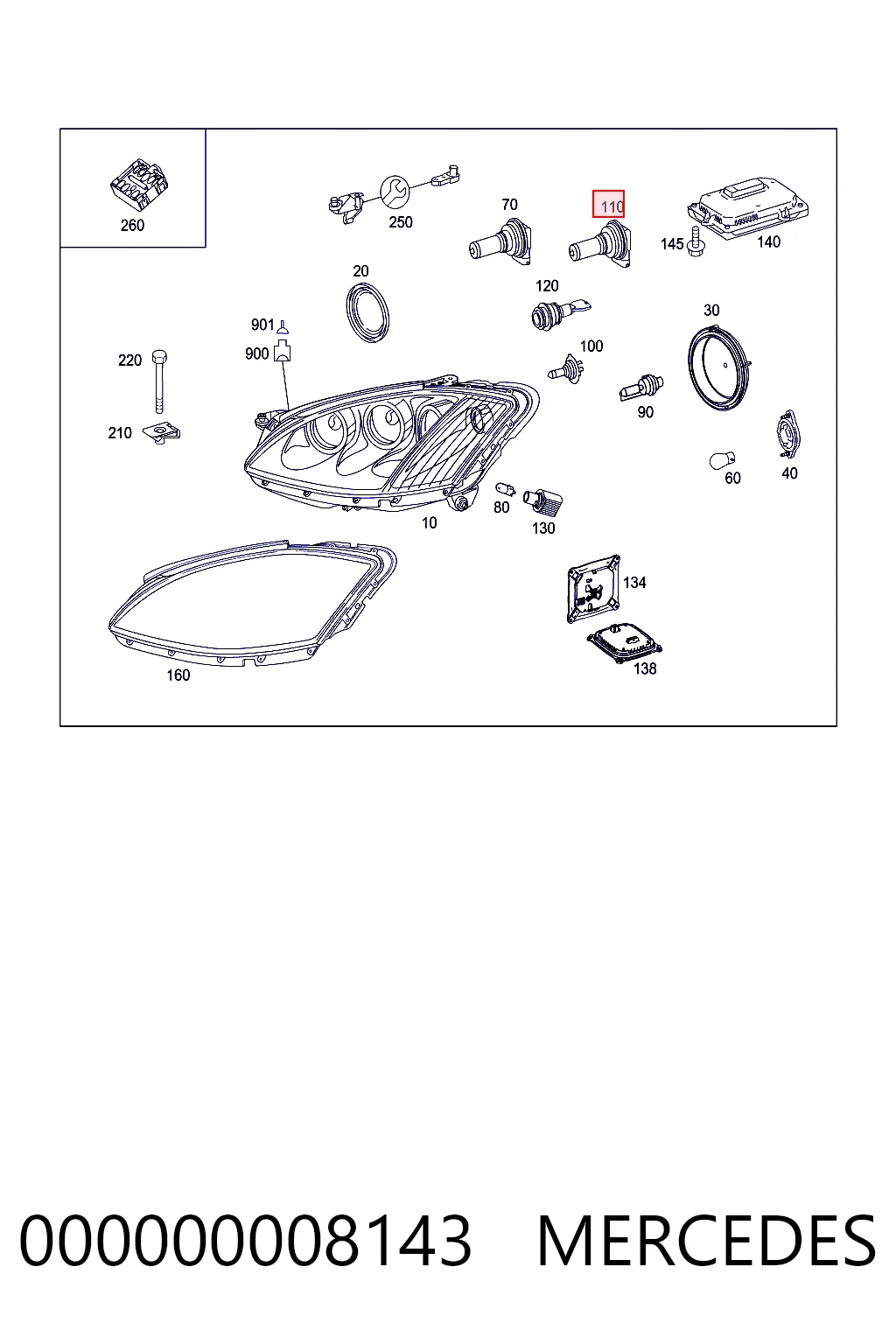 Lâmpada das luzes de nevoeiro para Mercedes E W211