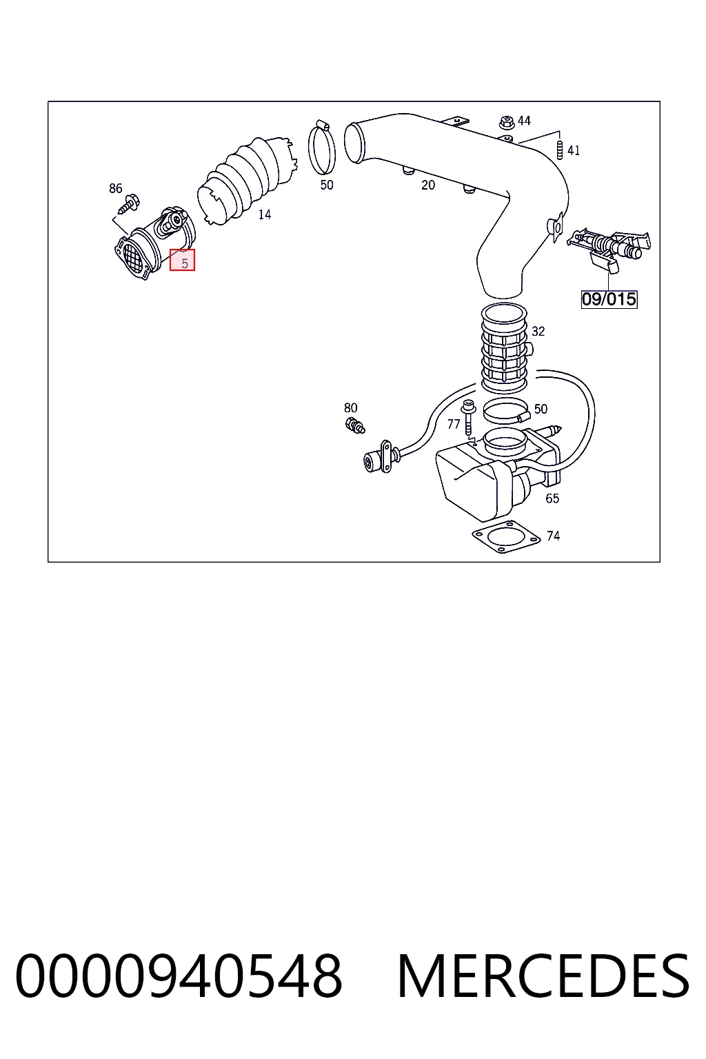 0000940548 Mercedes Sensor de fluxo (consumo) de ar, medidor de consumo M.A.F. - (Mass Airflow)