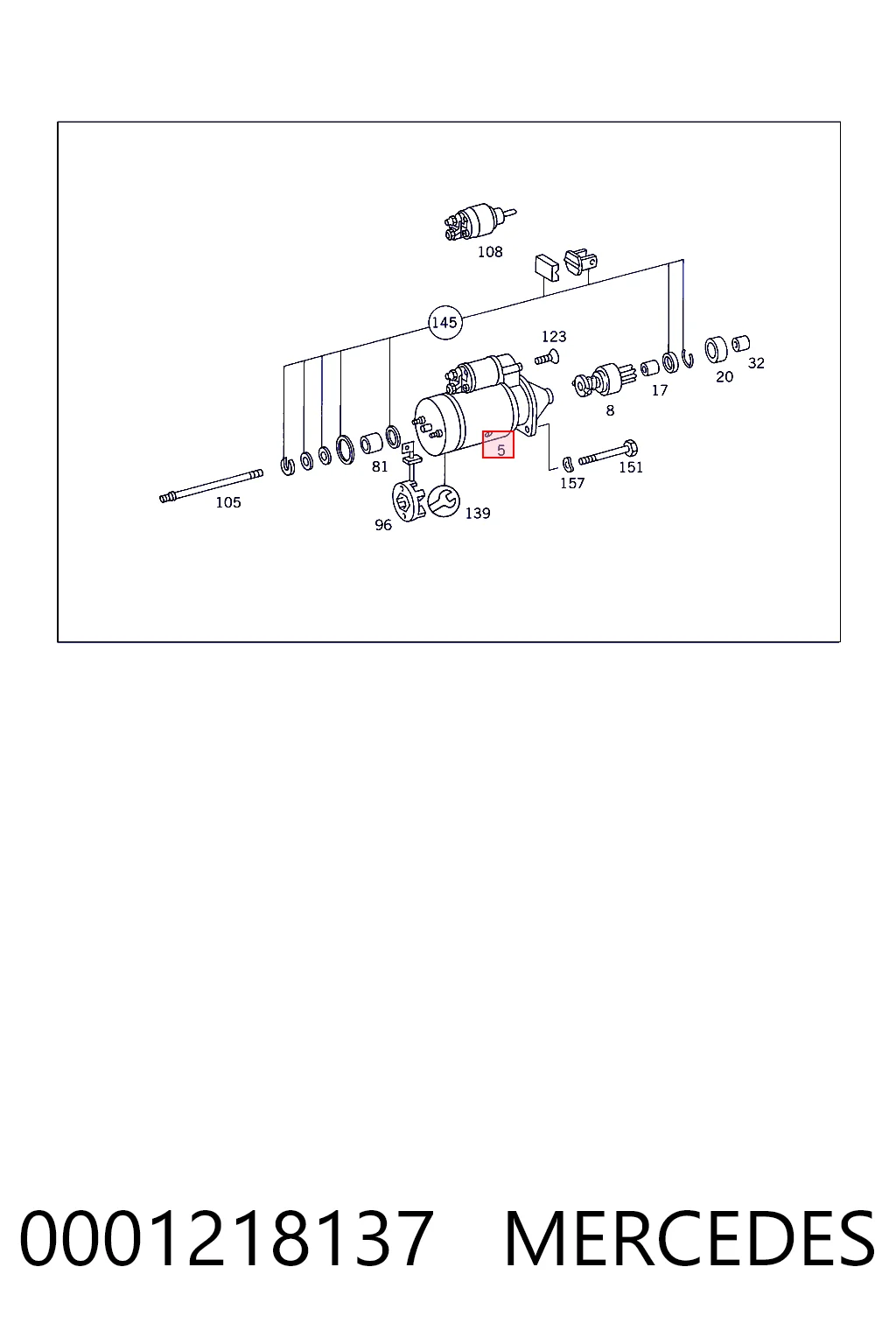 0001218137 Mercedes Motor de arranco