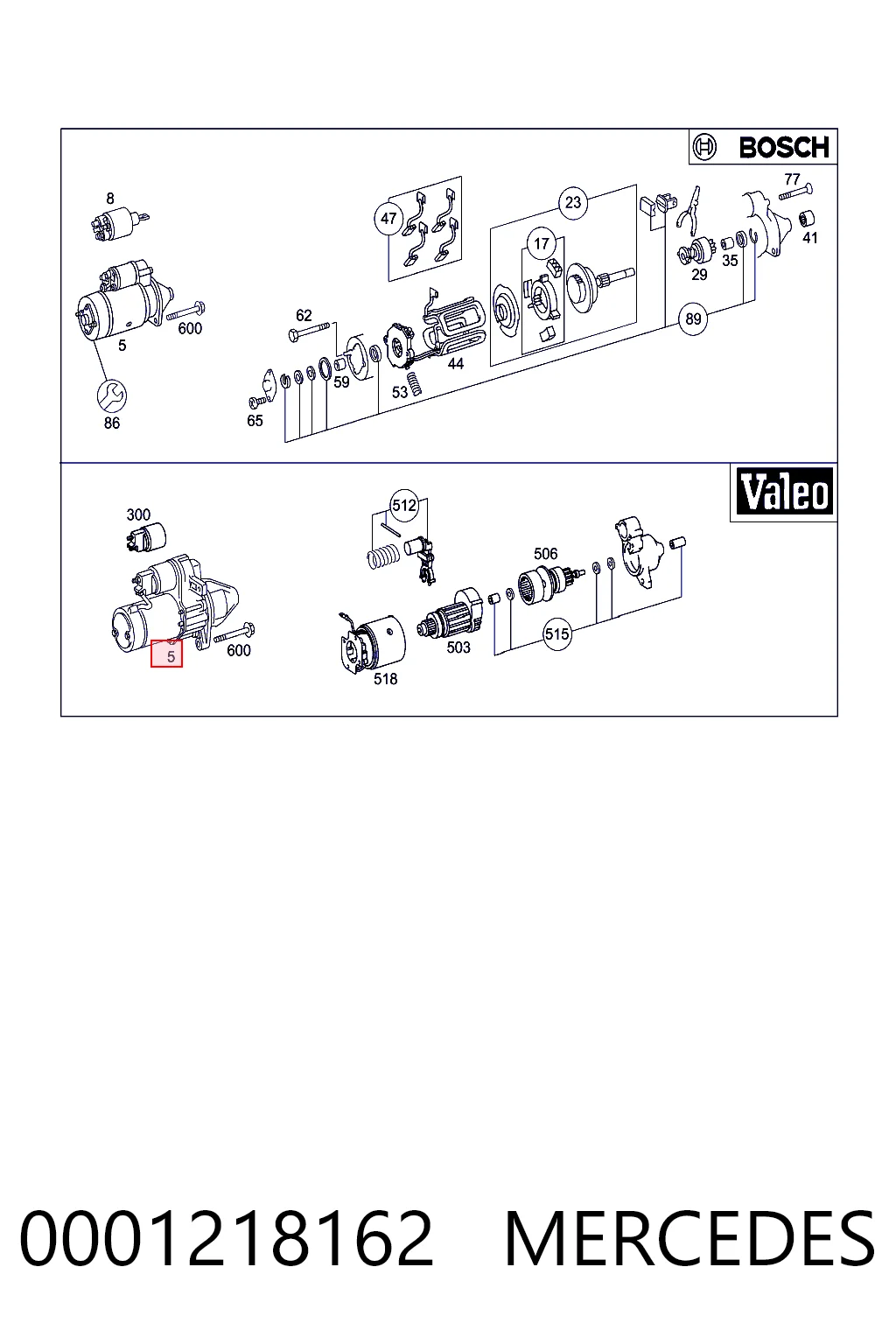0001218162 Mercedes Motor de arranco