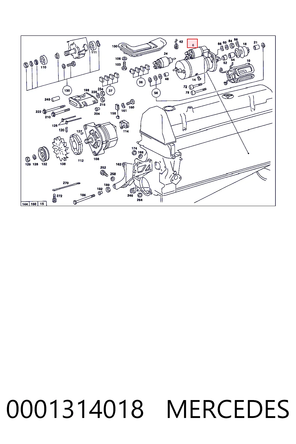0001314018 Mercedes Motor de arranco