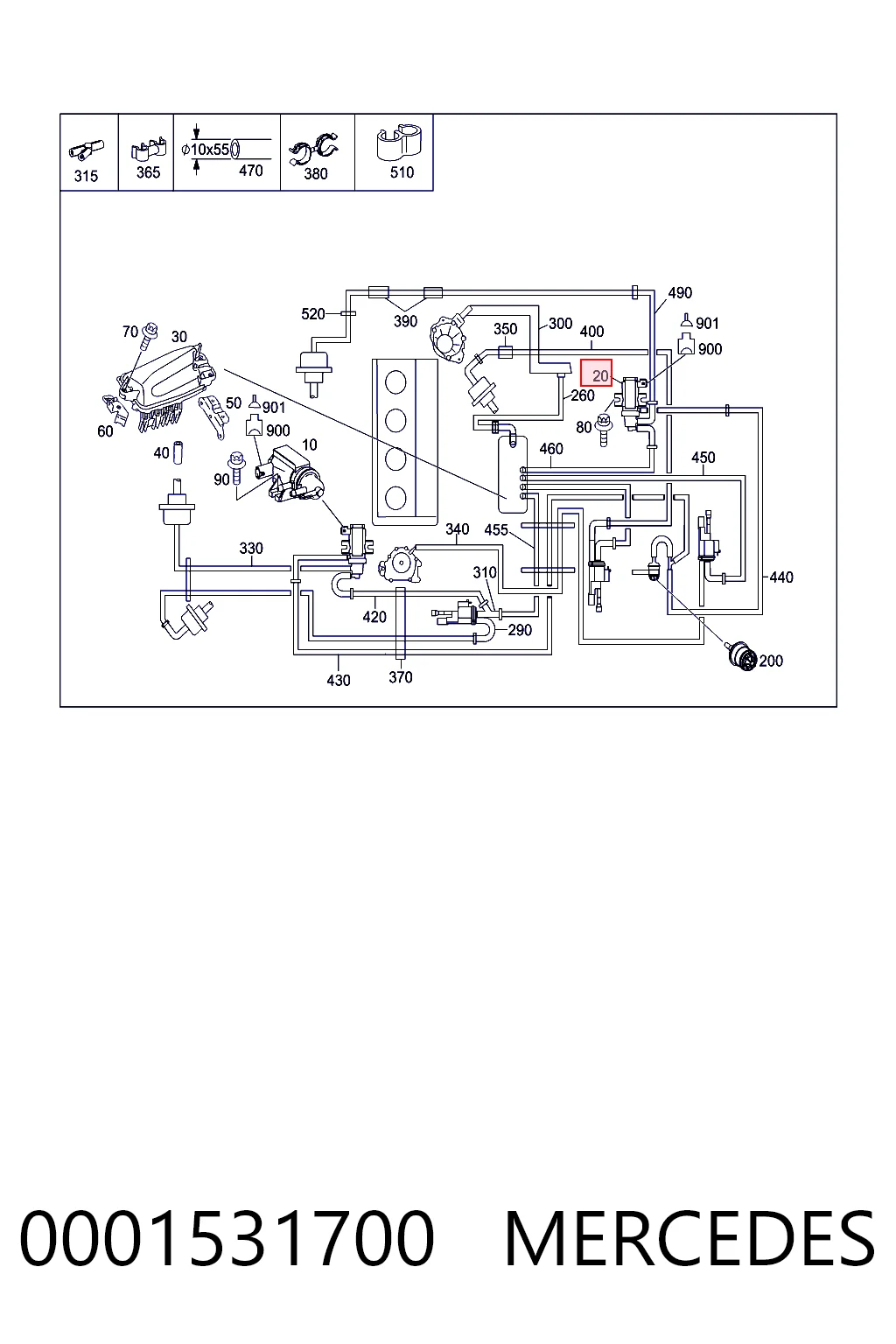 0001531700 Mercedes Convertidor de pressão (solenoide) de supercompressão