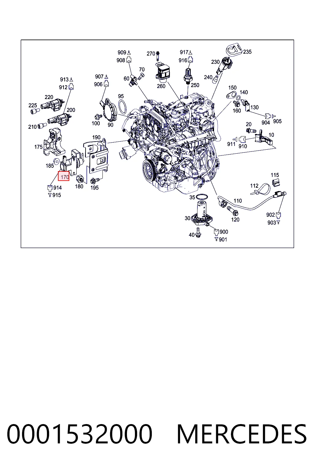 0001532000 Mercedes Válvula solenoide de regulação de comporta EGR