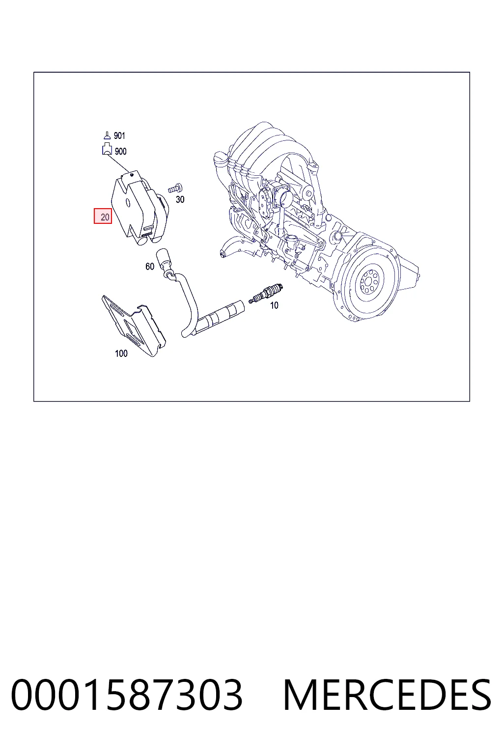 0001587303 Mercedes Bobina de ignição