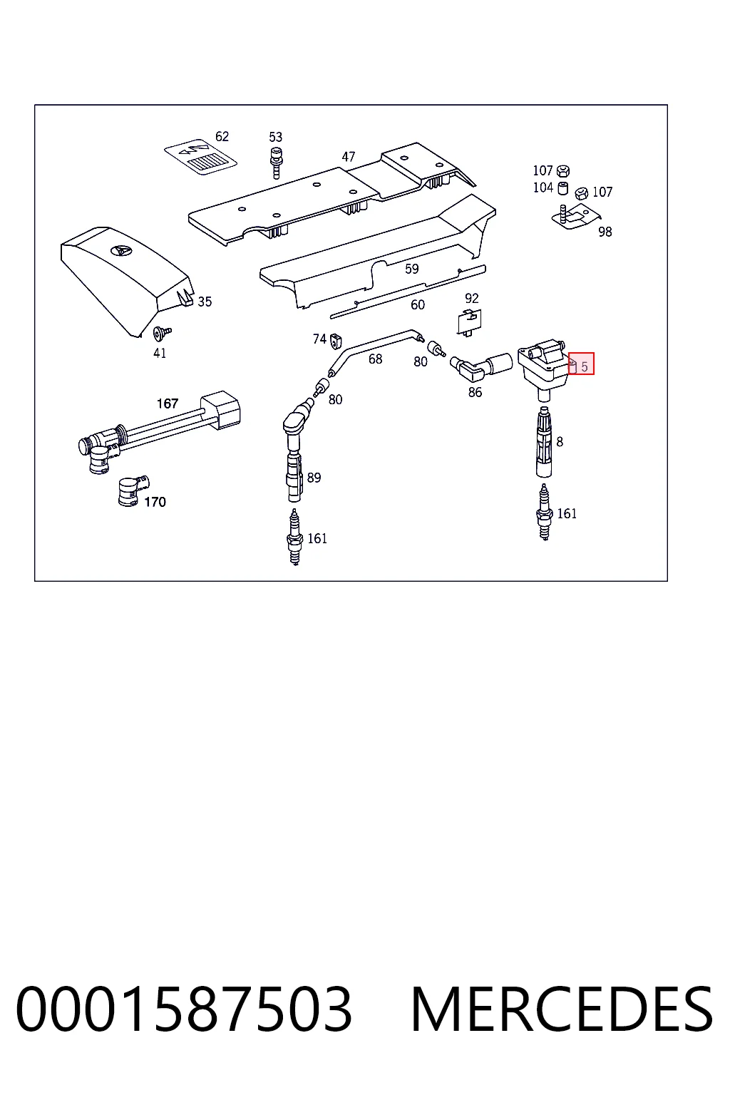 0001587503 Mercedes Bobina de ignição
