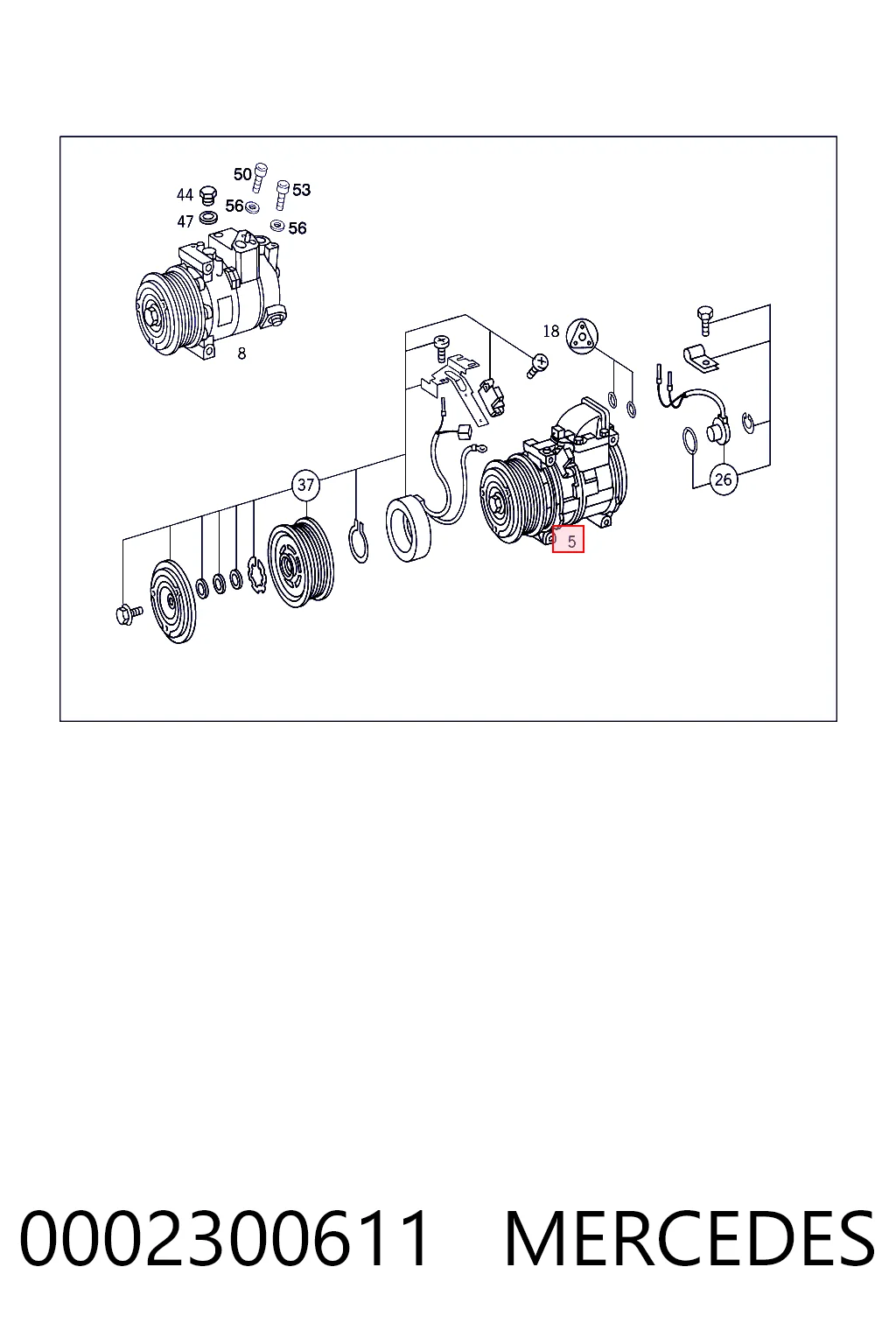0002300611 Mercedes Compressor de aparelho de ar condicionado