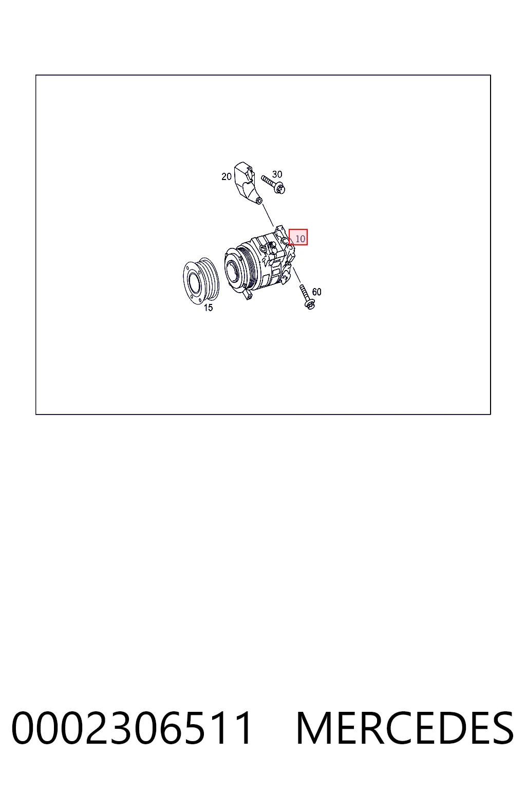 0002306511 Mercedes Compressor de aparelho de ar condicionado