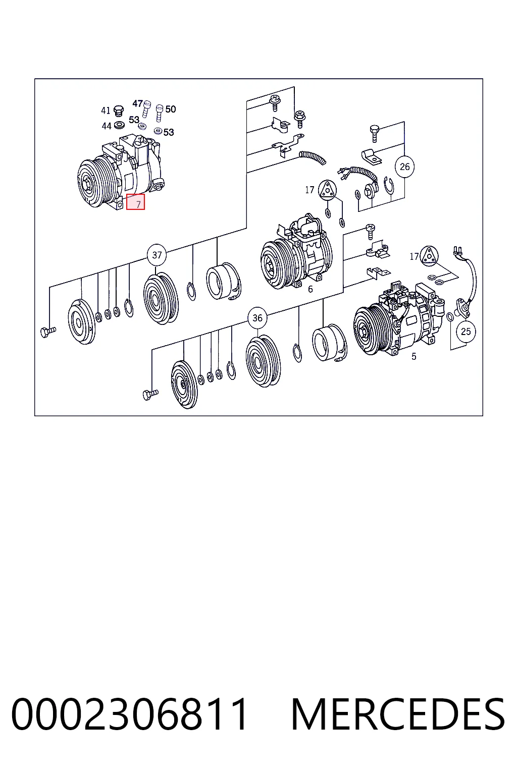 0002306811 Mercedes Compressor de aparelho de ar condicionado
