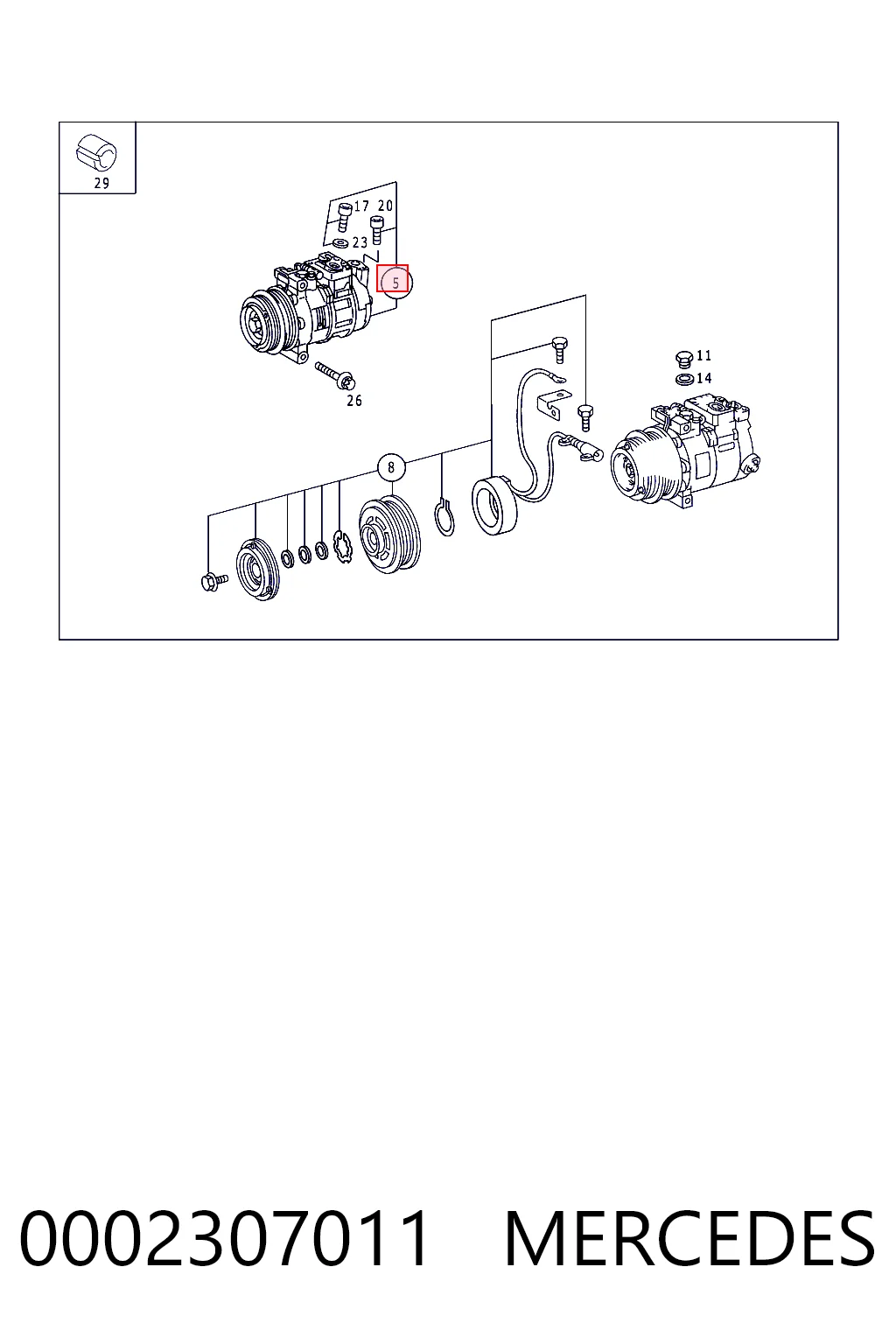 0002307011 Mercedes Compressor de aparelho de ar condicionado