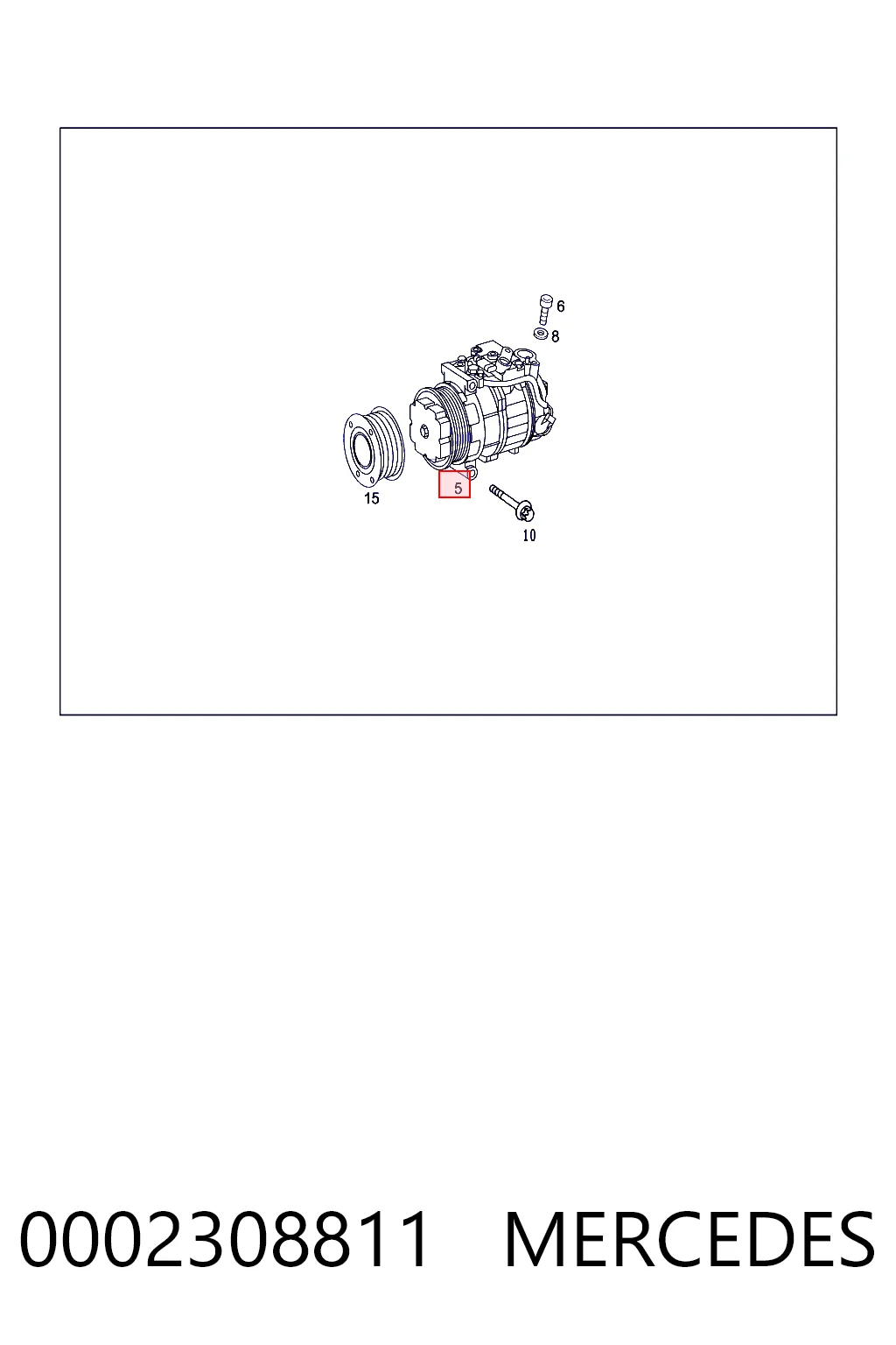 0002308811 Mercedes Compressor de aparelho de ar condicionado