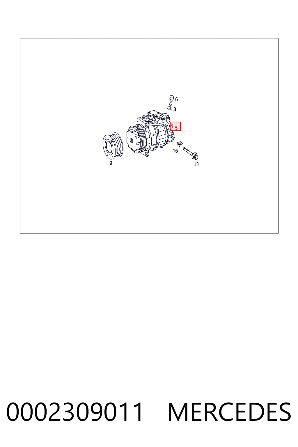 0002309011 Mercedes Compressor de aparelho de ar condicionado