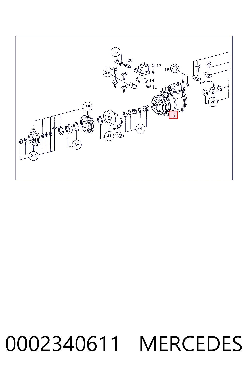 0002340611 Mercedes Compressor de aparelho de ar condicionado
