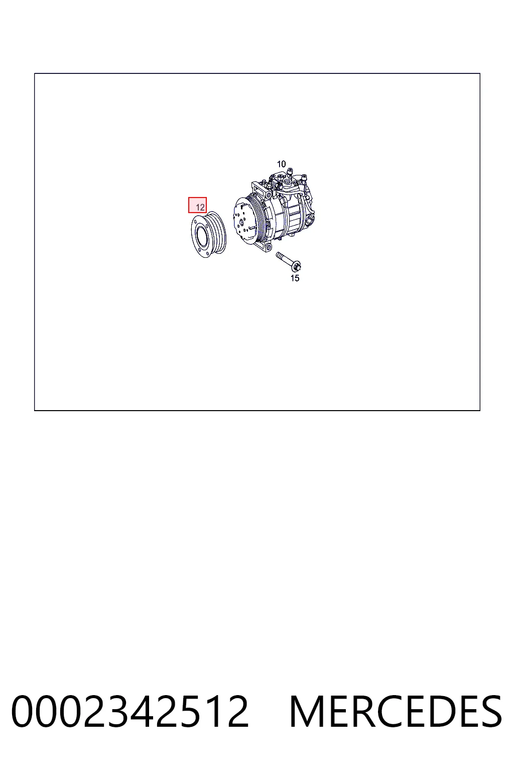0002342512 Mercedes Polia do compressor de aparelho de ar condicionado